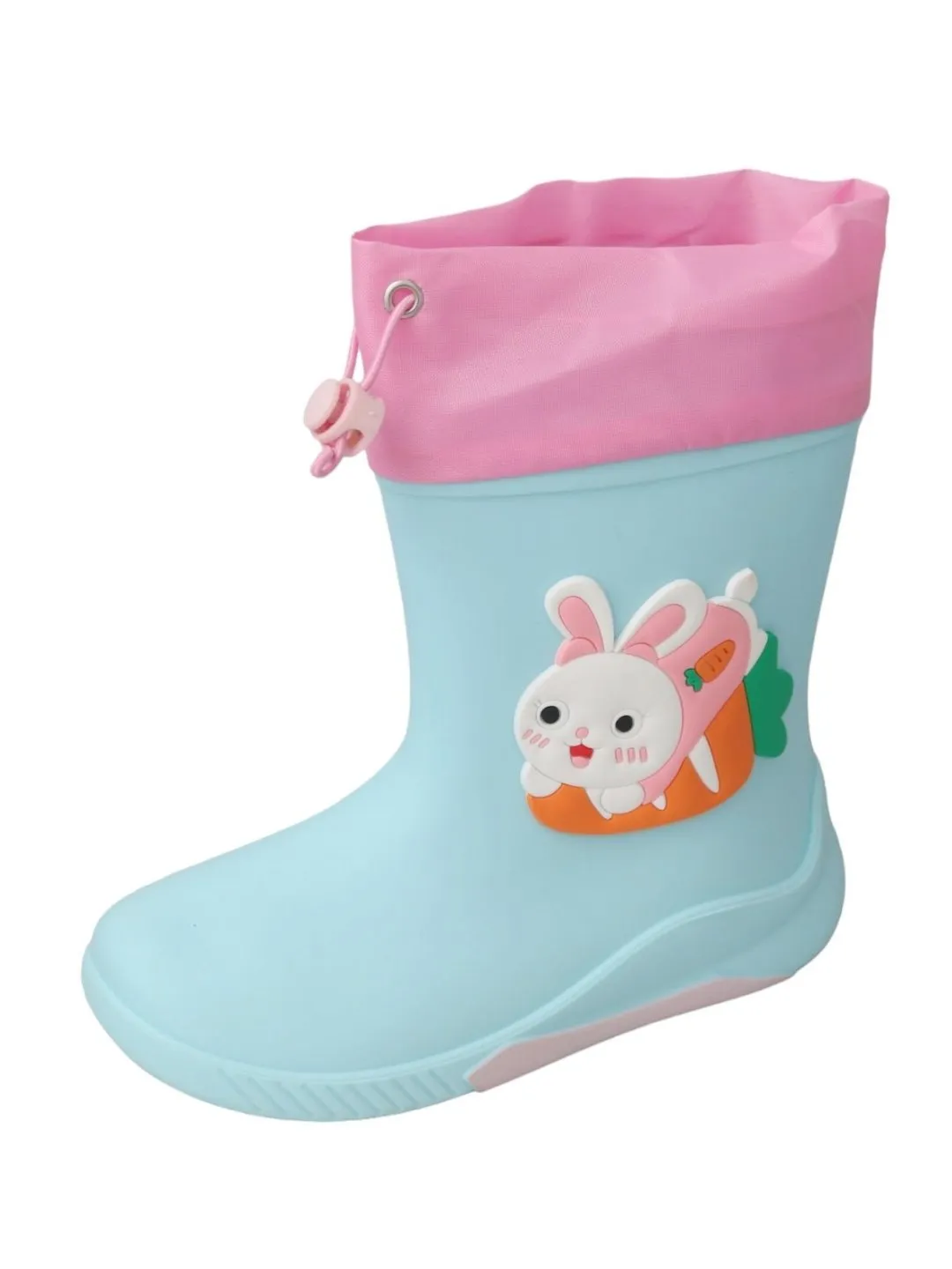 Cute Bunny Themed Blue Rain Boots For Girls