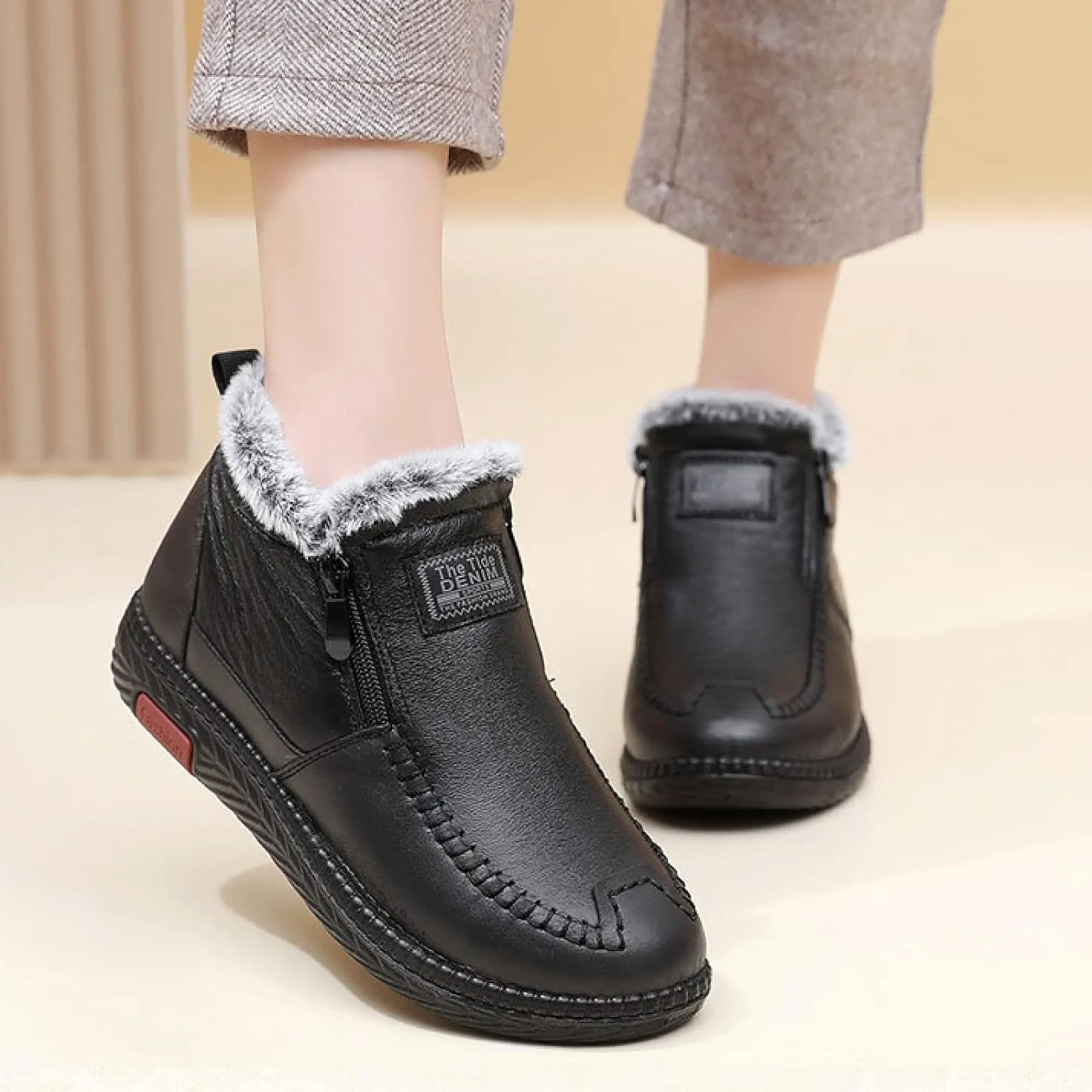 Cuzcare Orthopedic Boots Comfortable Waterproof Arch-support Leather Winter