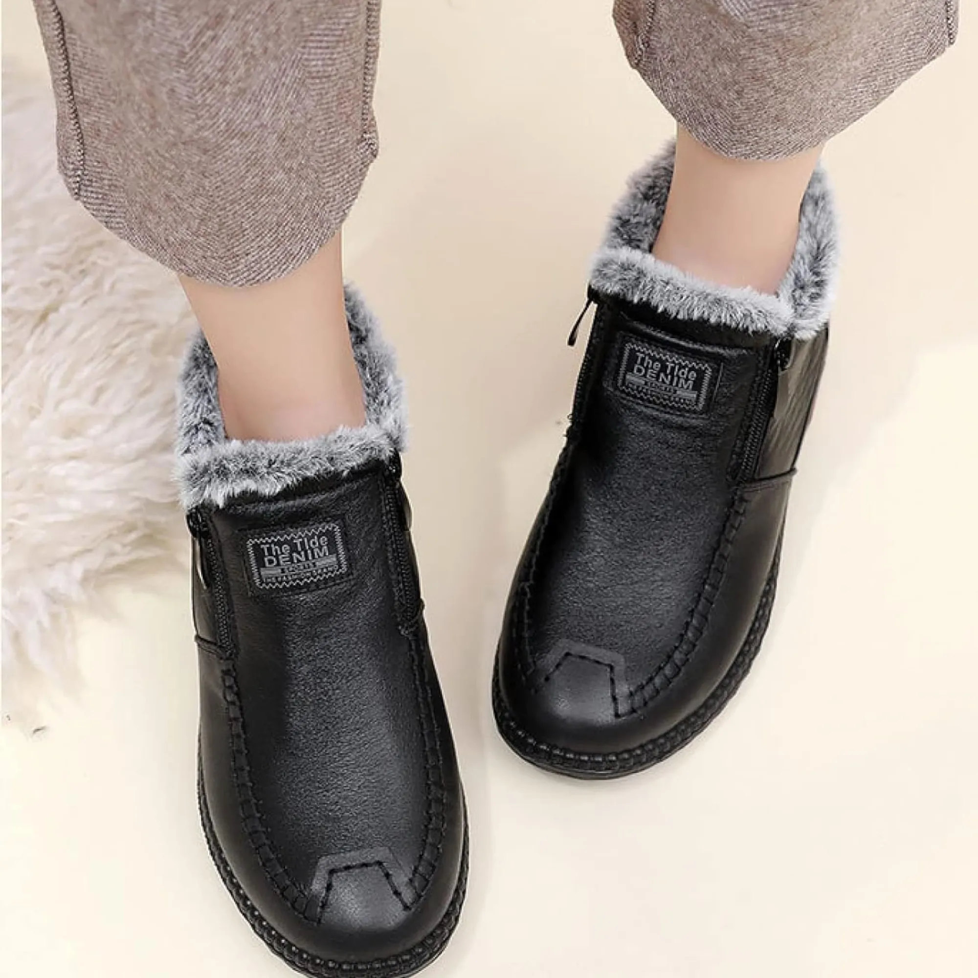 Cuzcare Orthopedic Boots Comfortable Waterproof Arch-support Leather Winter