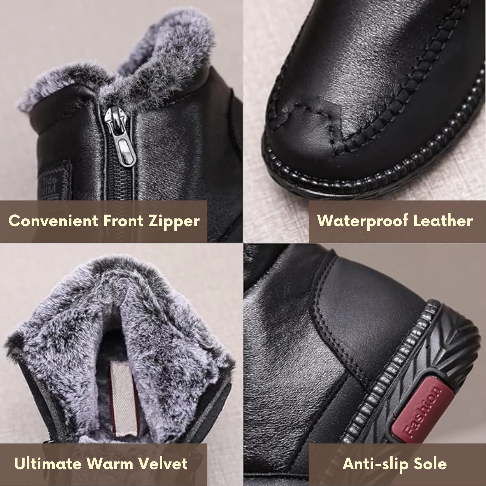 Cuzcare Orthopedic Boots Comfortable Waterproof Arch-support Leather Winter