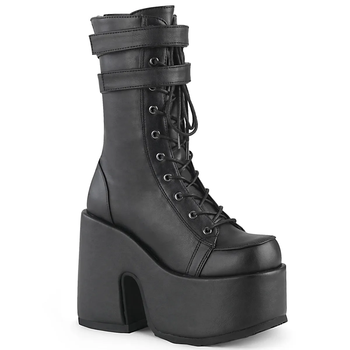 Demonia Camel-250 Lace-Up Mid-Calf Boot
