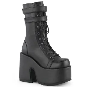 Demonia Camel-250 Lace-Up Mid-Calf Boot