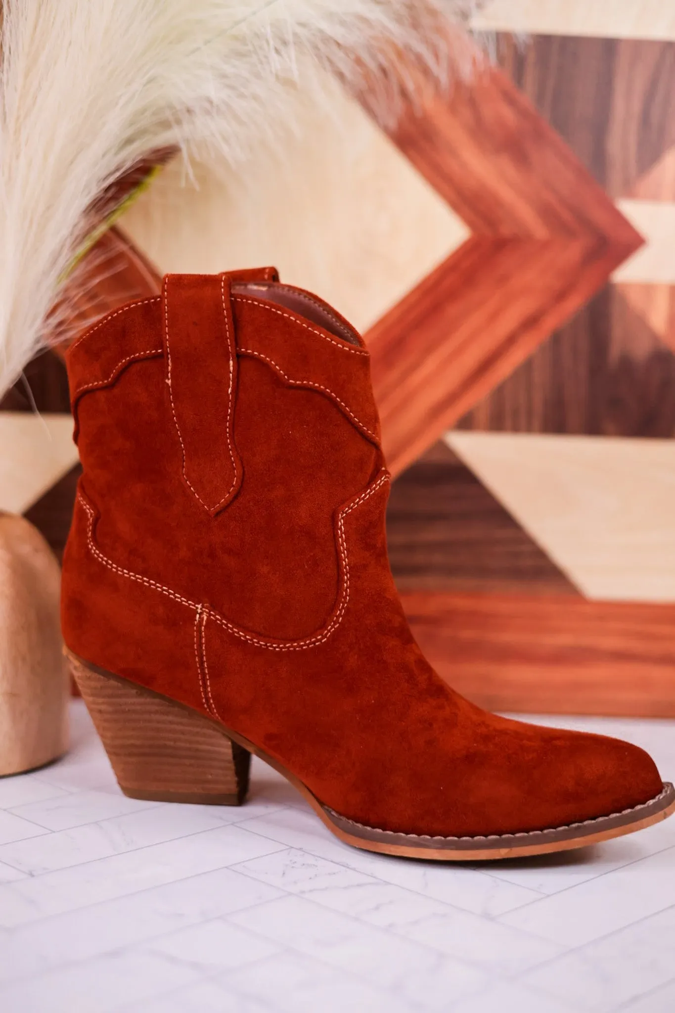 Dierdra Ankle Boots in Rust FINAL SALE