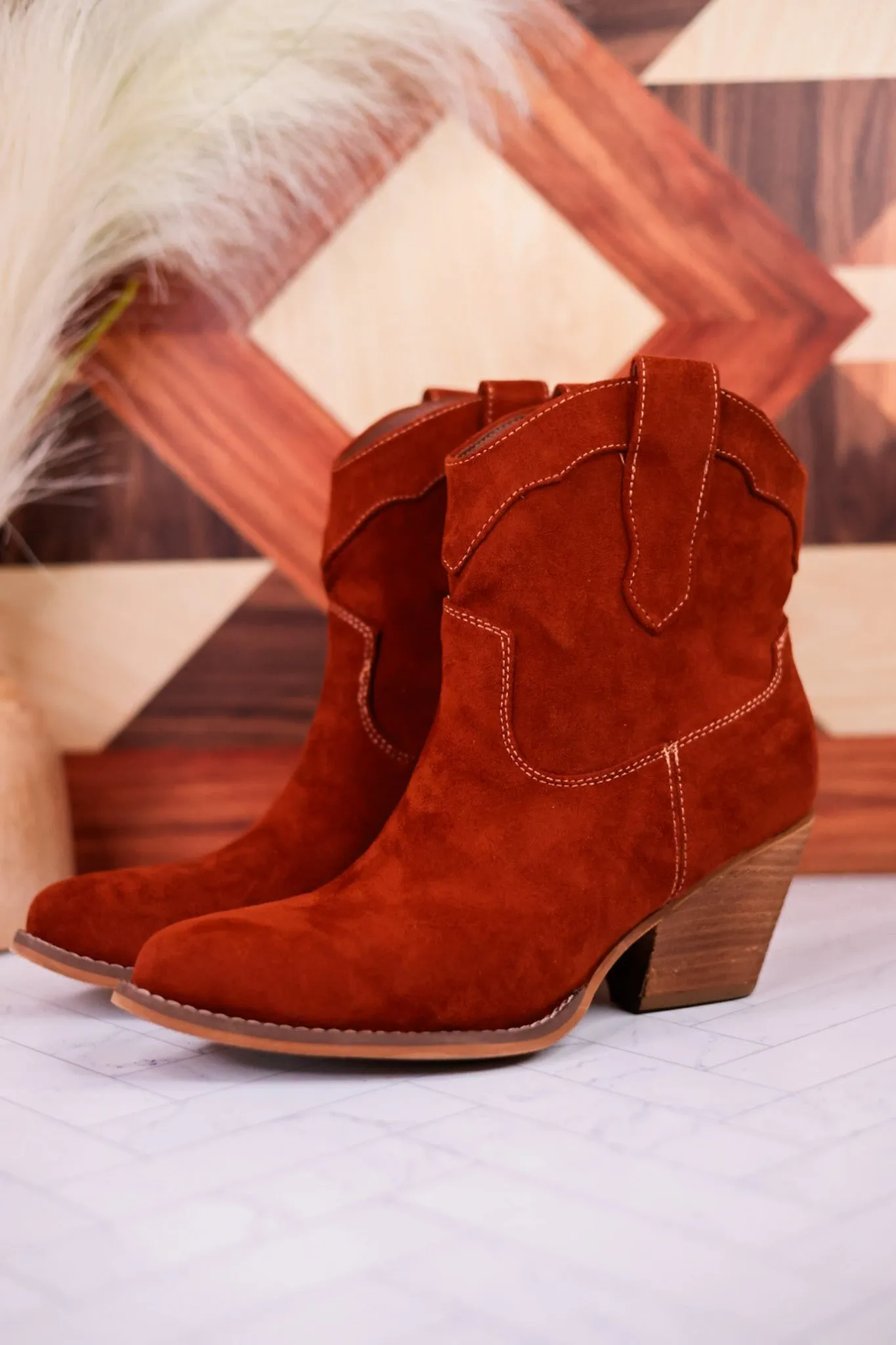 Dierdra Ankle Boots in Rust FINAL SALE