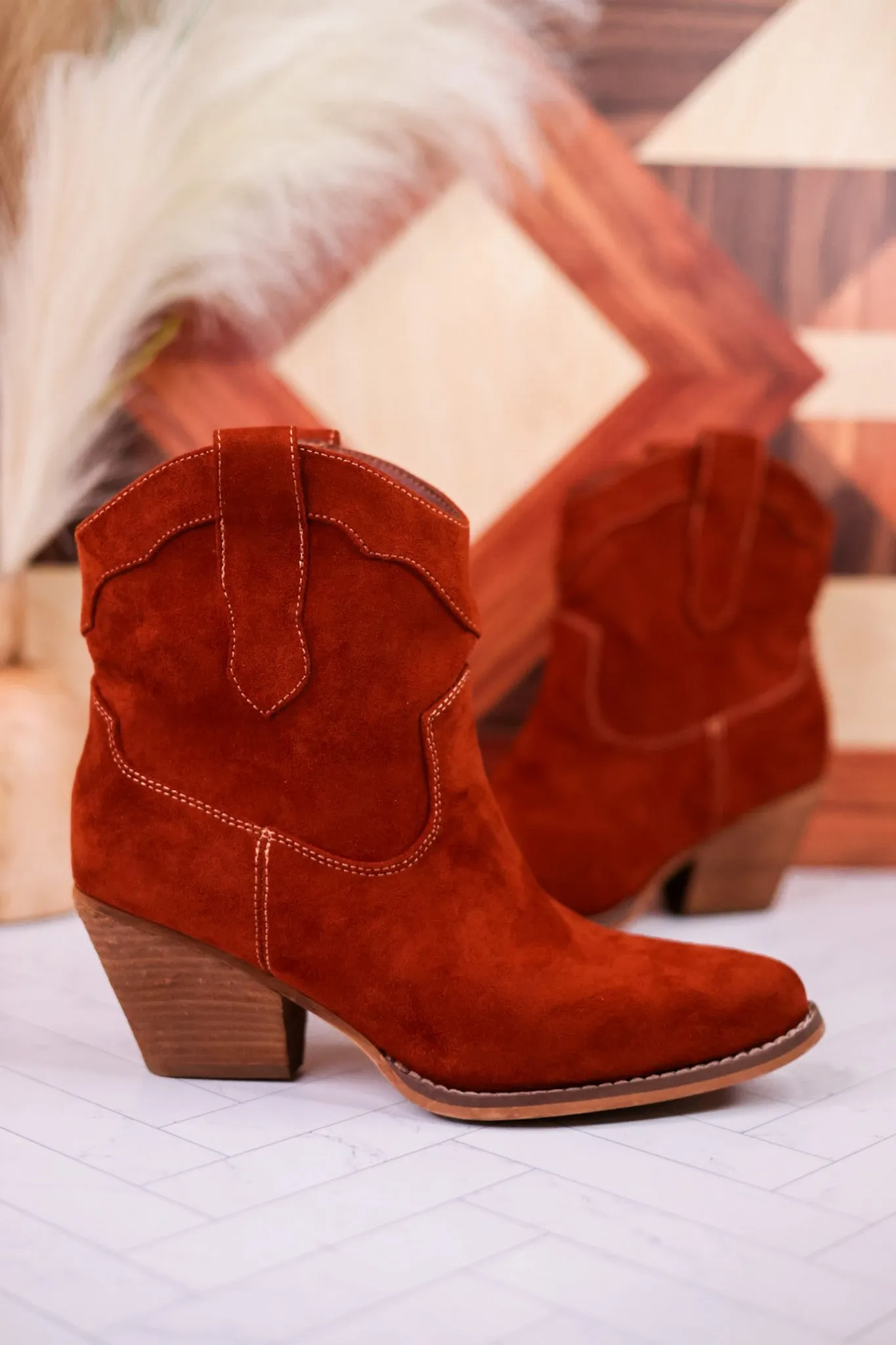 Dierdra Ankle Boots in Rust FINAL SALE