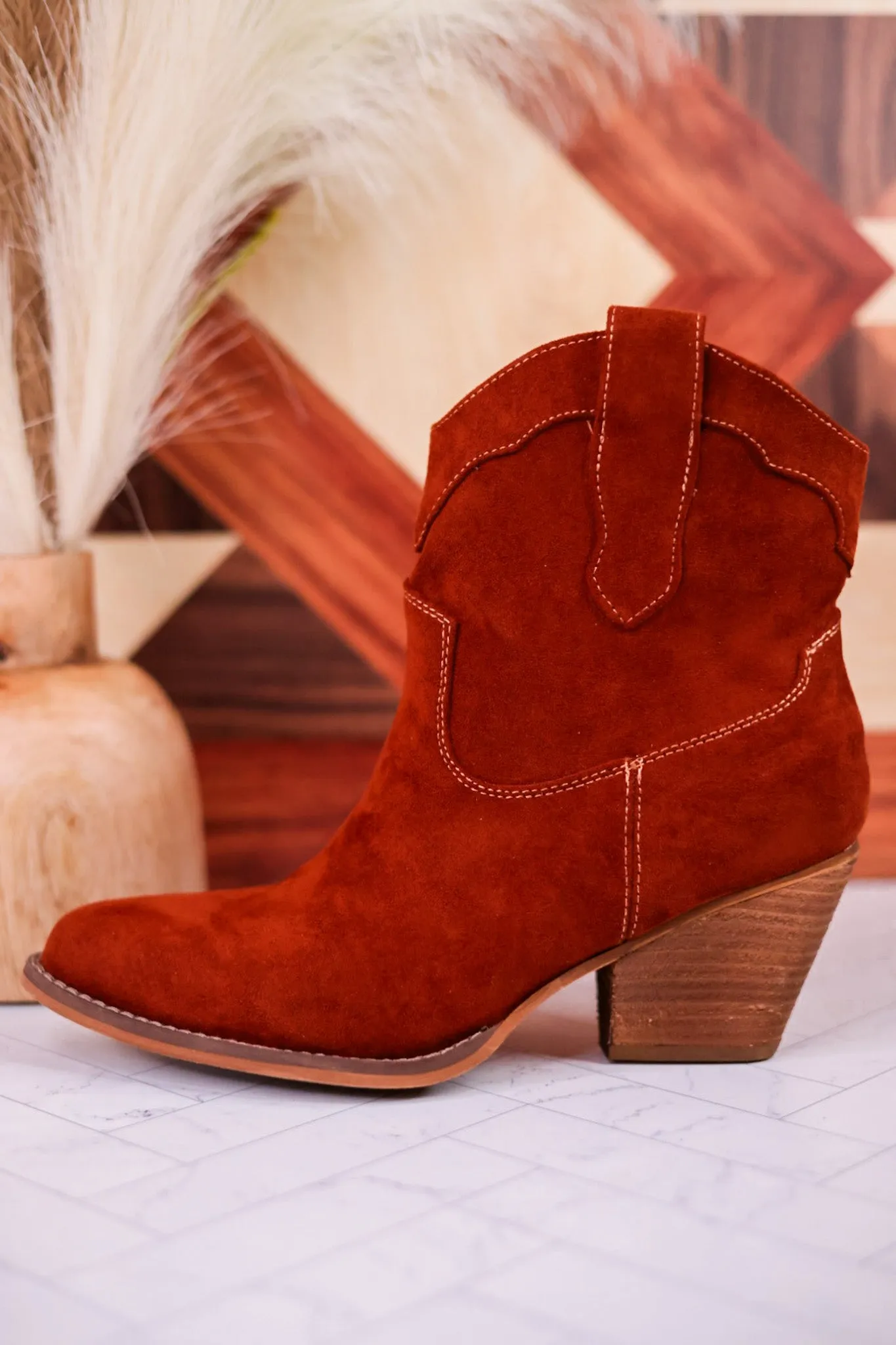 Dierdra Ankle Boots in Rust FINAL SALE