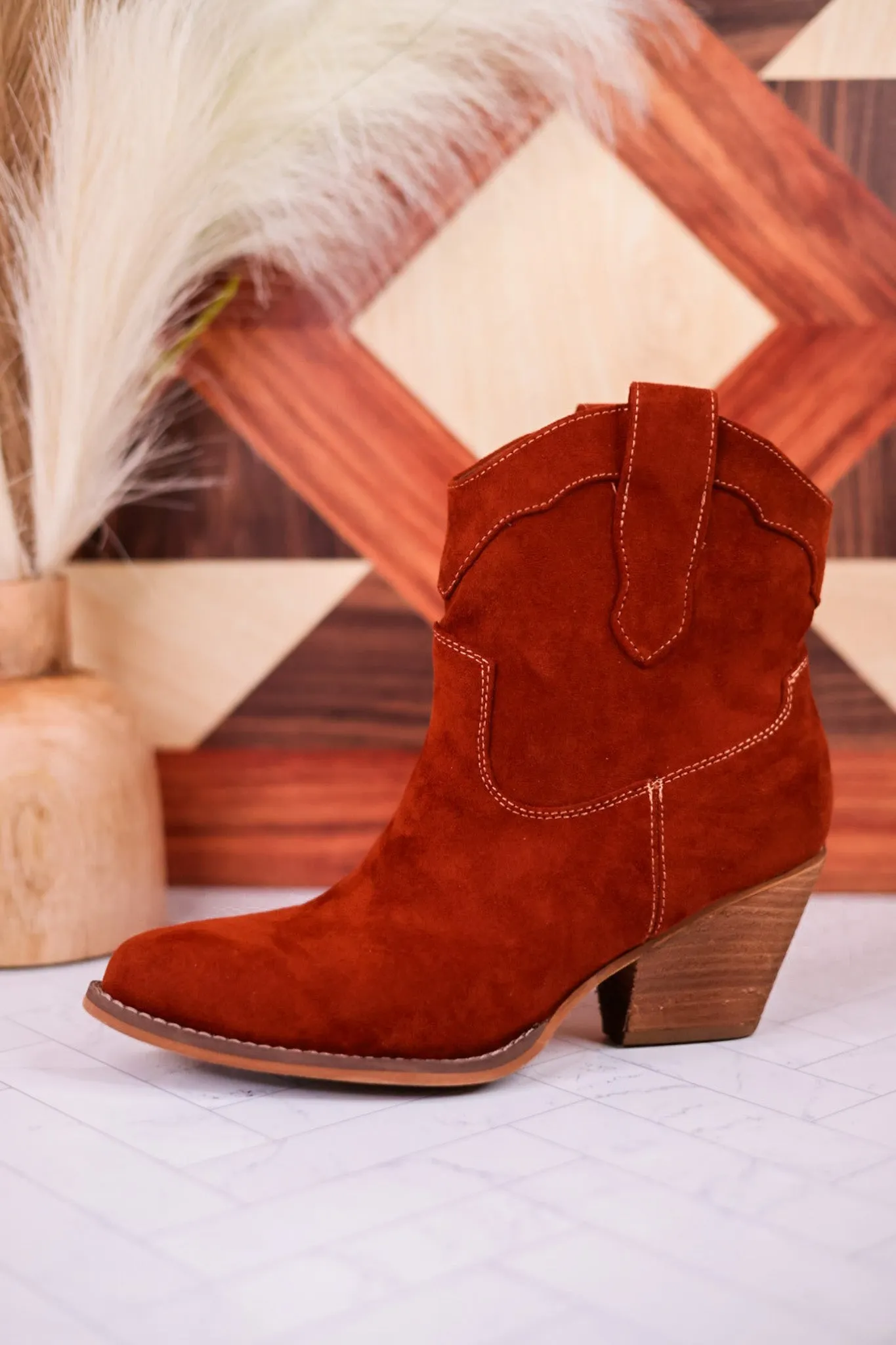 Dierdra Ankle Boots in Rust FINAL SALE