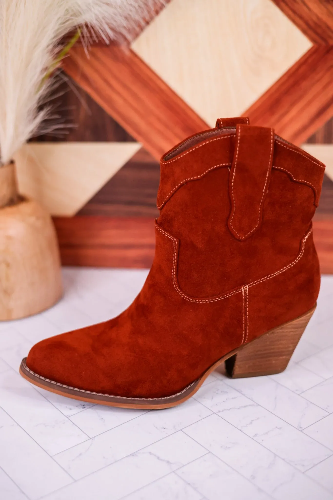 Dierdra Ankle Boots in Rust FINAL SALE