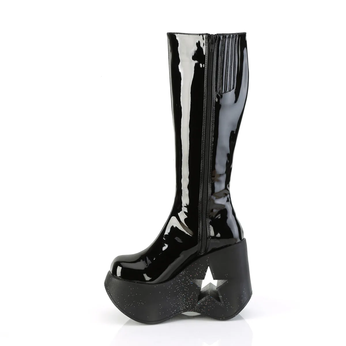 DYNAMITE-218 DemoniaCult Black Sexy Women's Mid-Calf & Knee High Boots (Alternative Footwear)