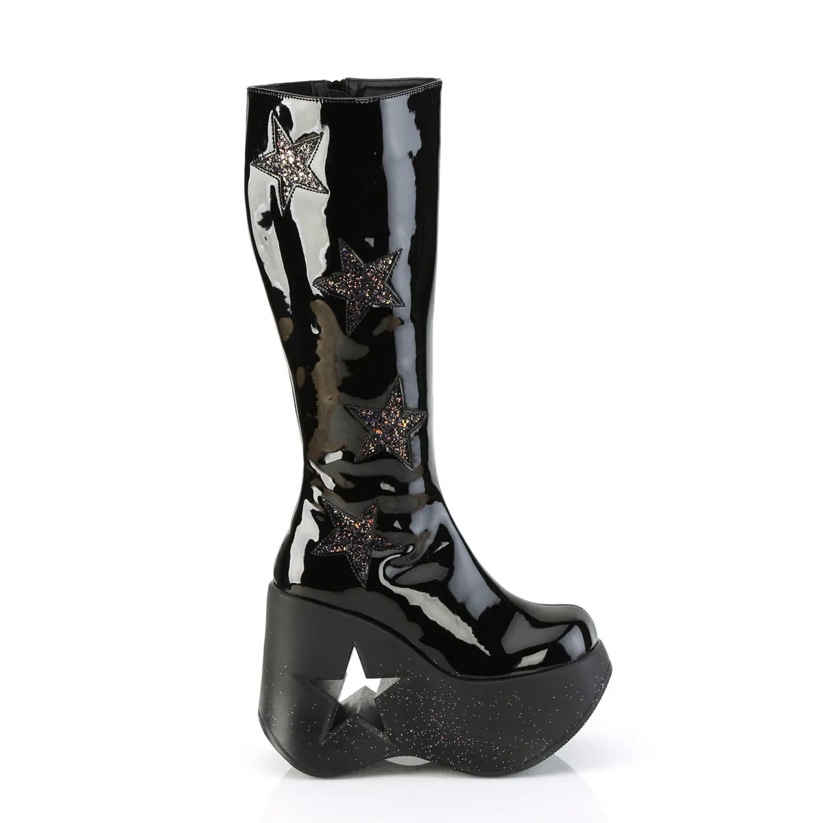 DYNAMITE-218 DemoniaCult Black Sexy Women's Mid-Calf & Knee High Boots (Alternative Footwear)