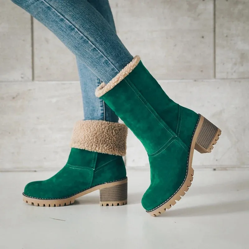 Elspe Faux Lamb Wool Shearling Fodable Ankle Boots