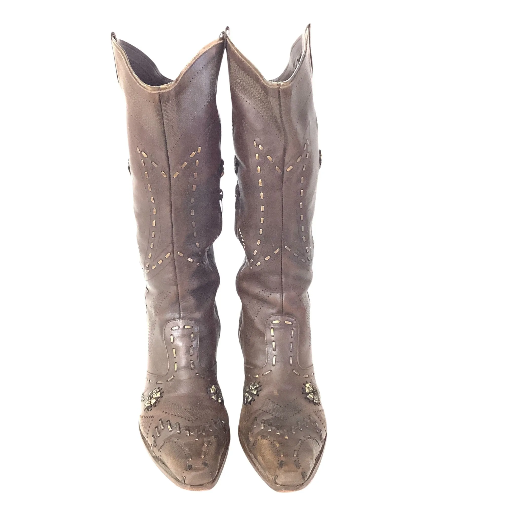 Embellished Brown Boots