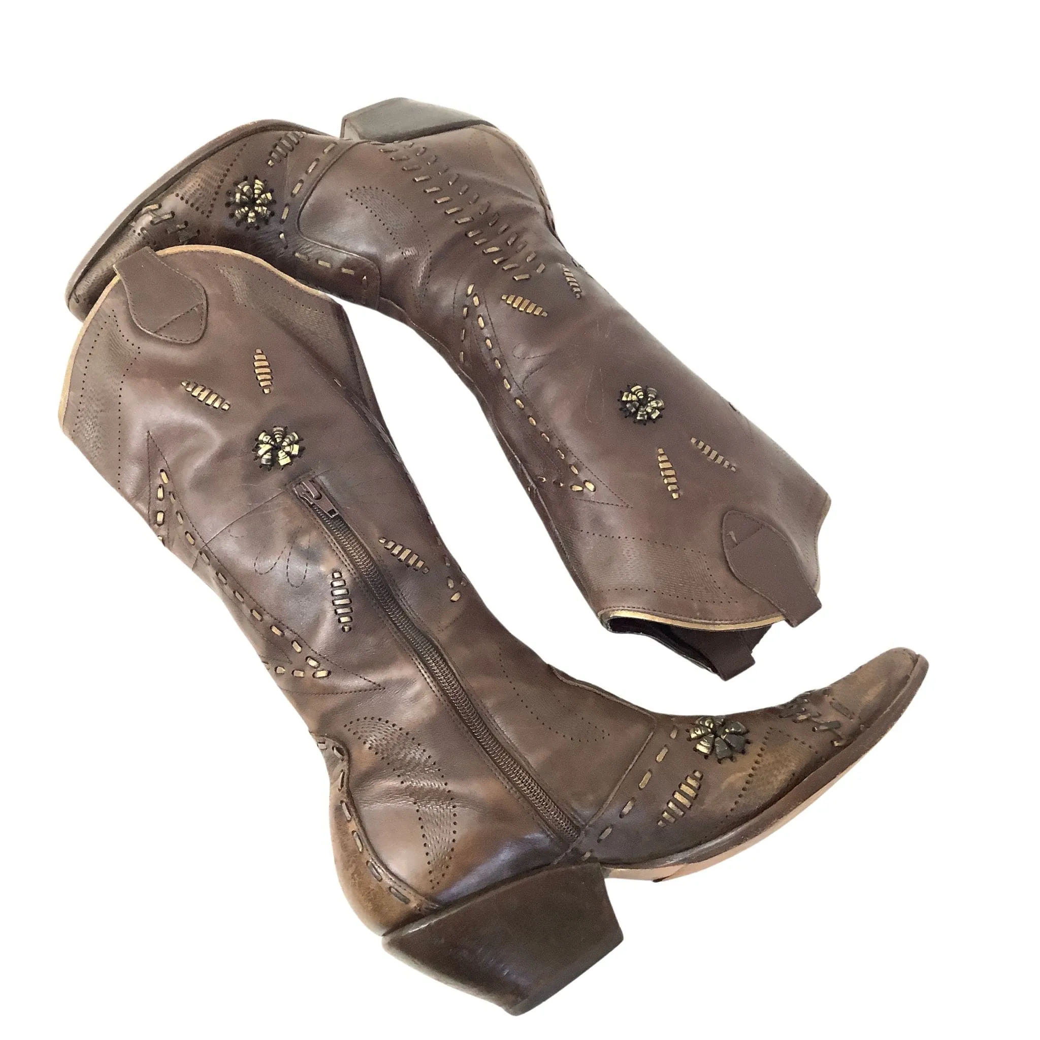 Embellished Brown Boots