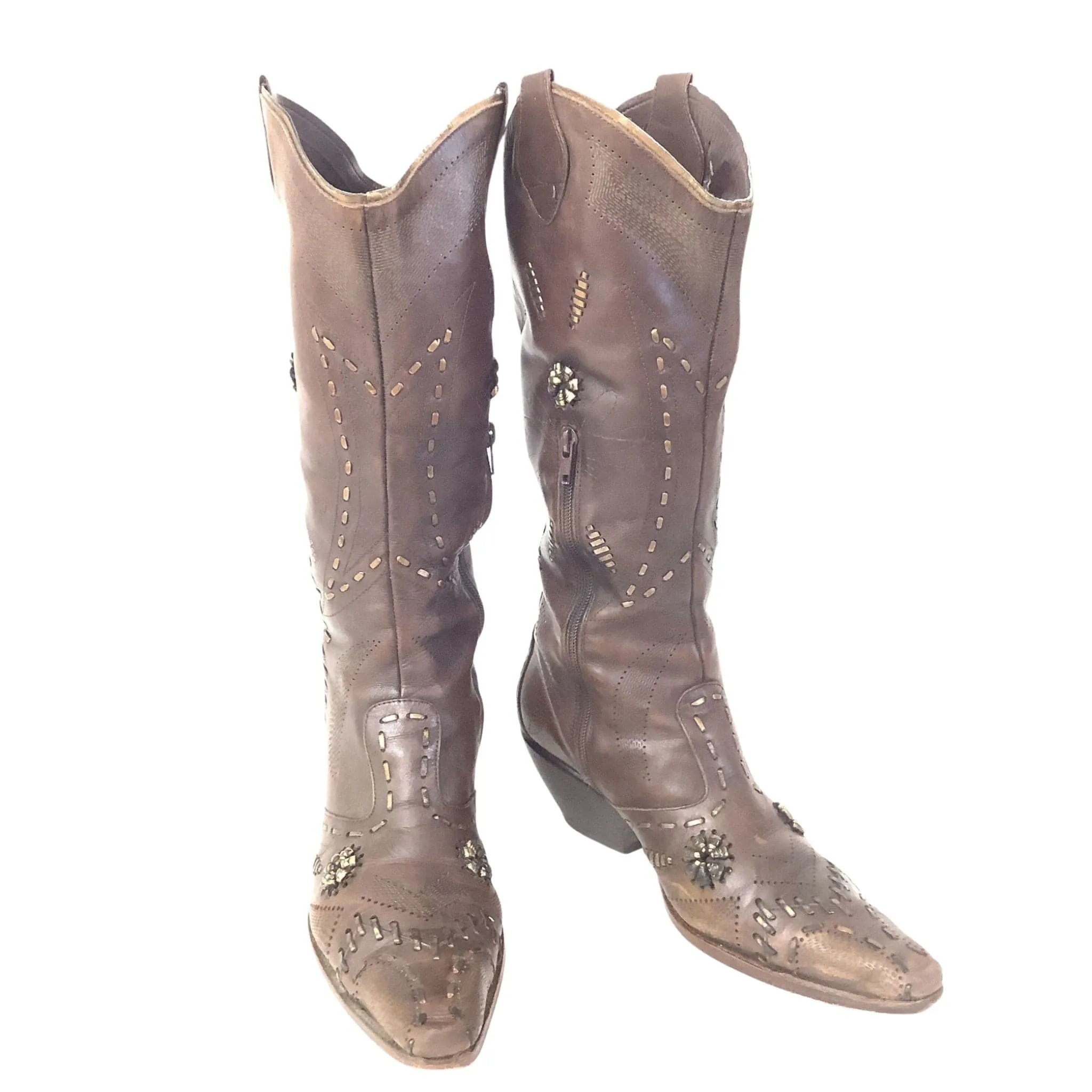 Embellished Brown Boots
