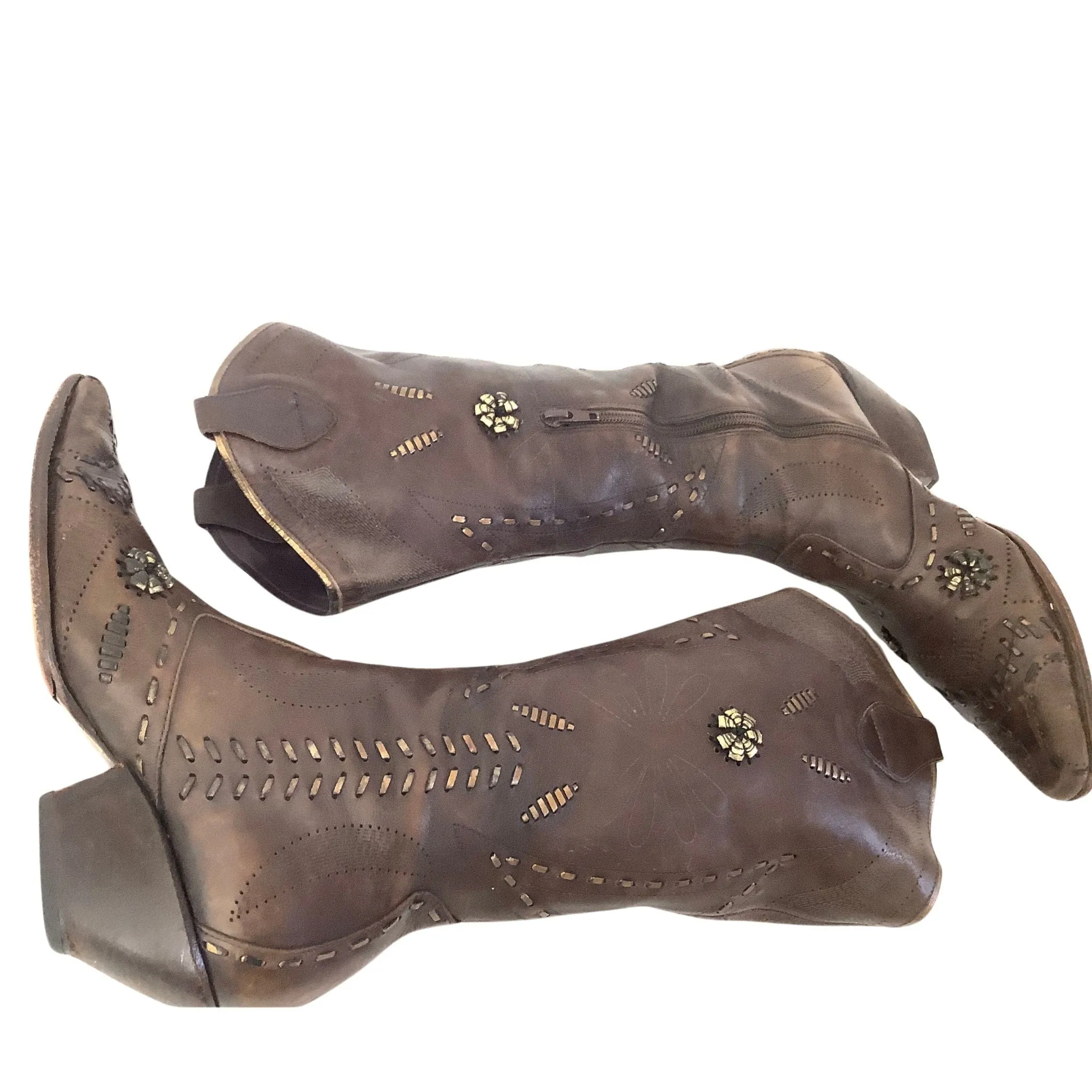 Embellished Brown Boots