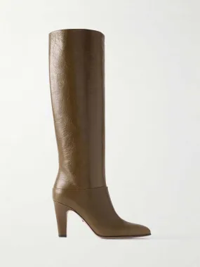 Eve textured-leather knee boots