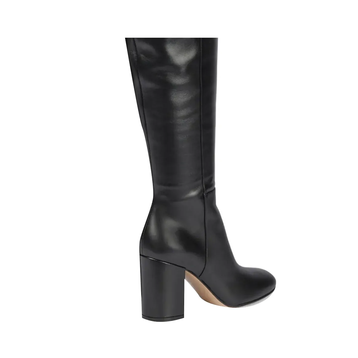 FINOE Block Heel Leather Knee High Boots