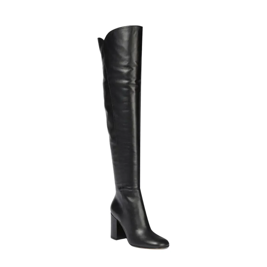 FINOE Block Heel Leather Knee High Boots