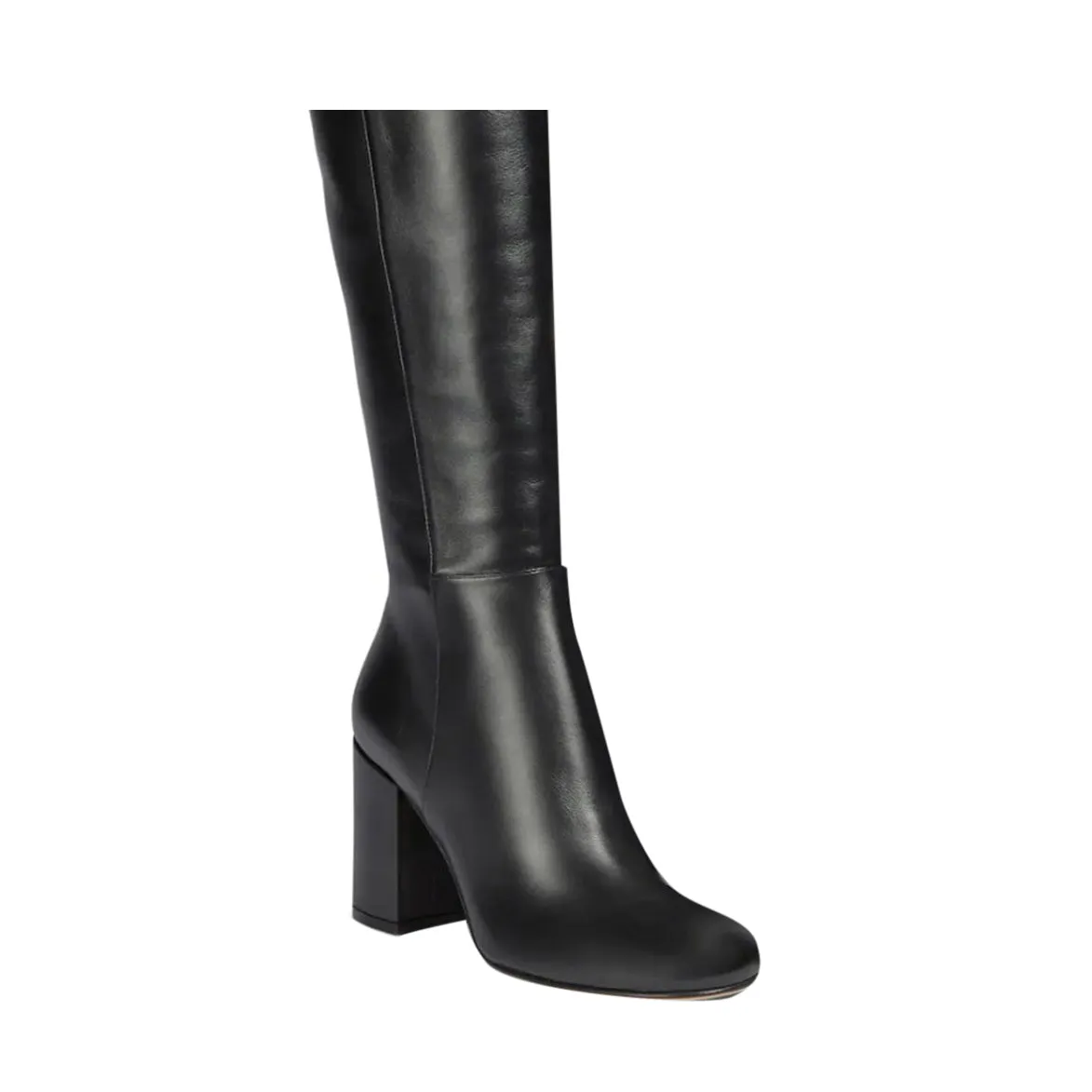 FINOE Block Heel Leather Knee High Boots