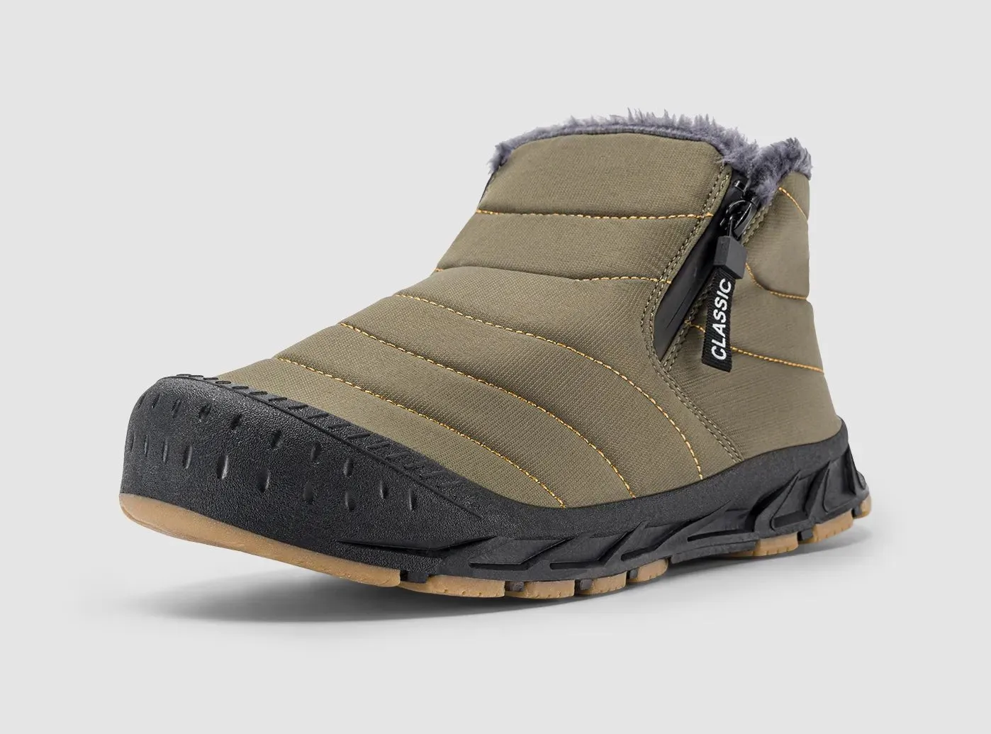 FitVille Men's Retro Round Toe Snow Boots