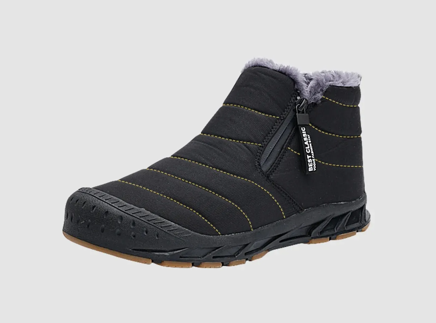 FitVille Men's Retro Round Toe Snow Boots