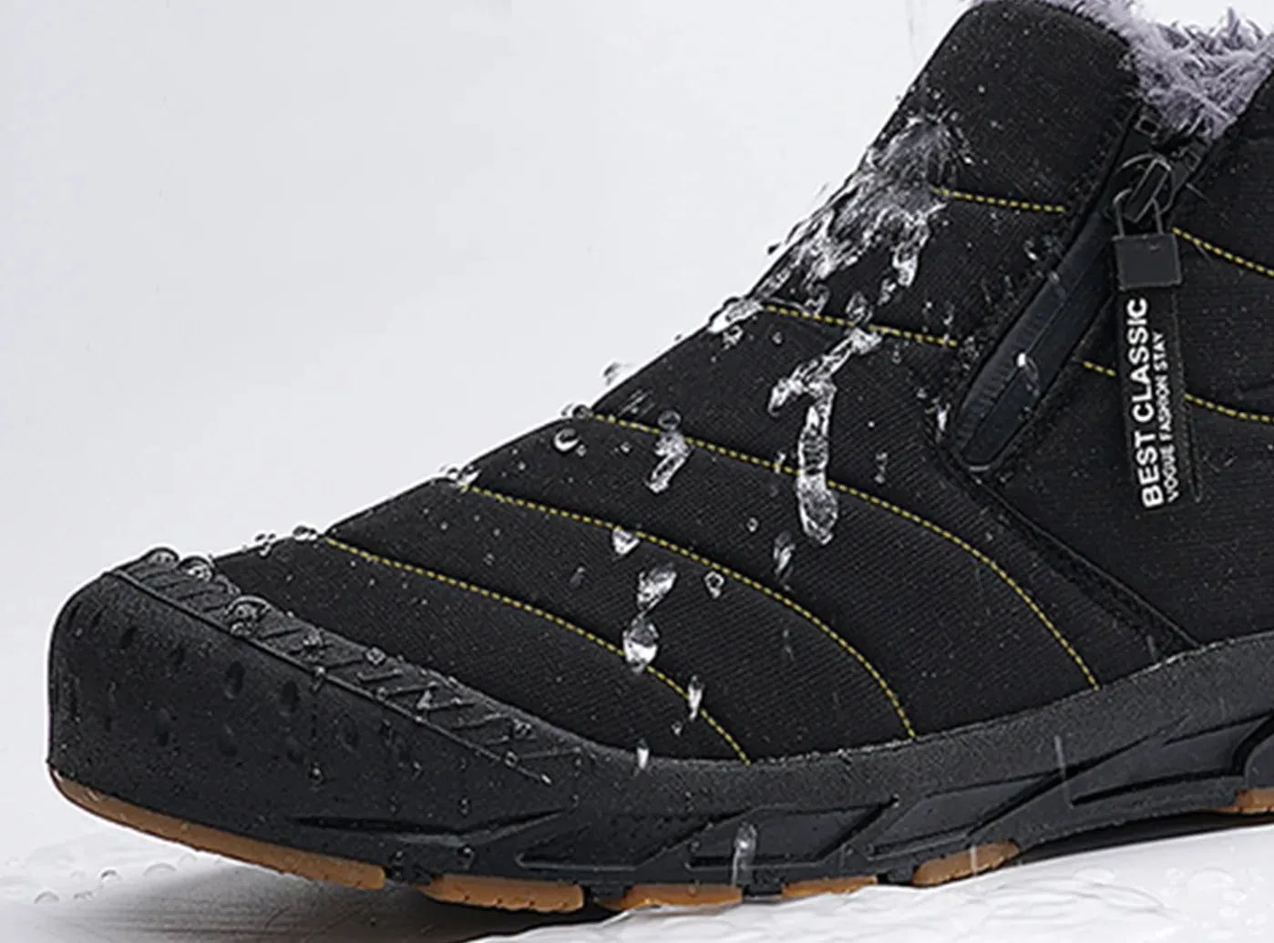 FitVille Men's Retro Round Toe Snow Boots
