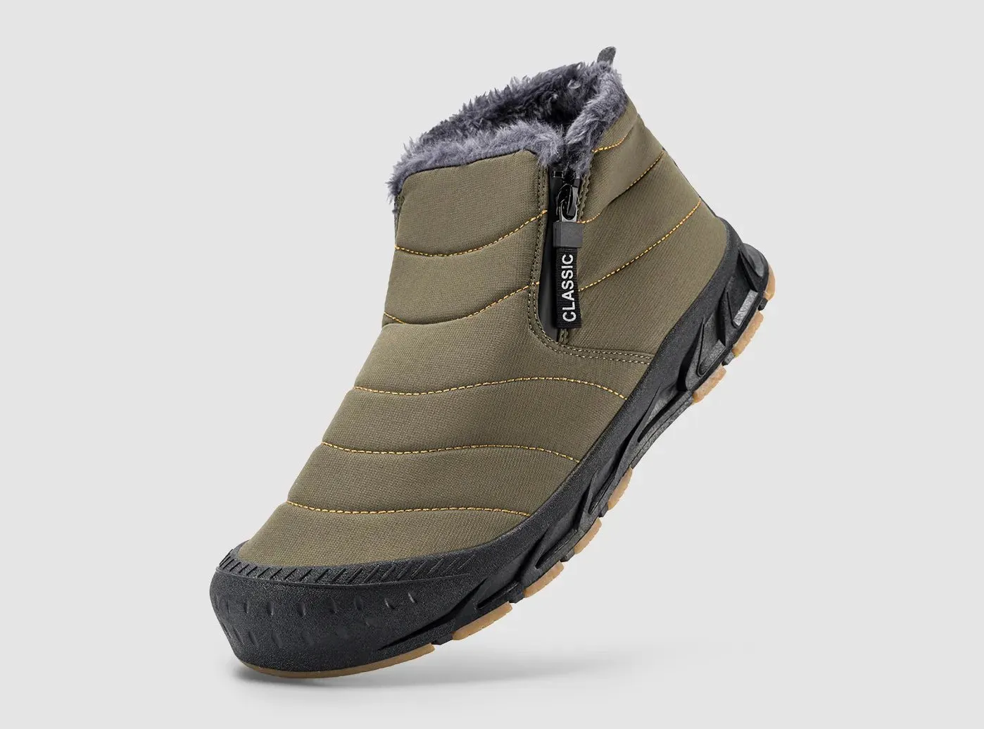 FitVille Men's Retro Round Toe Snow Boots