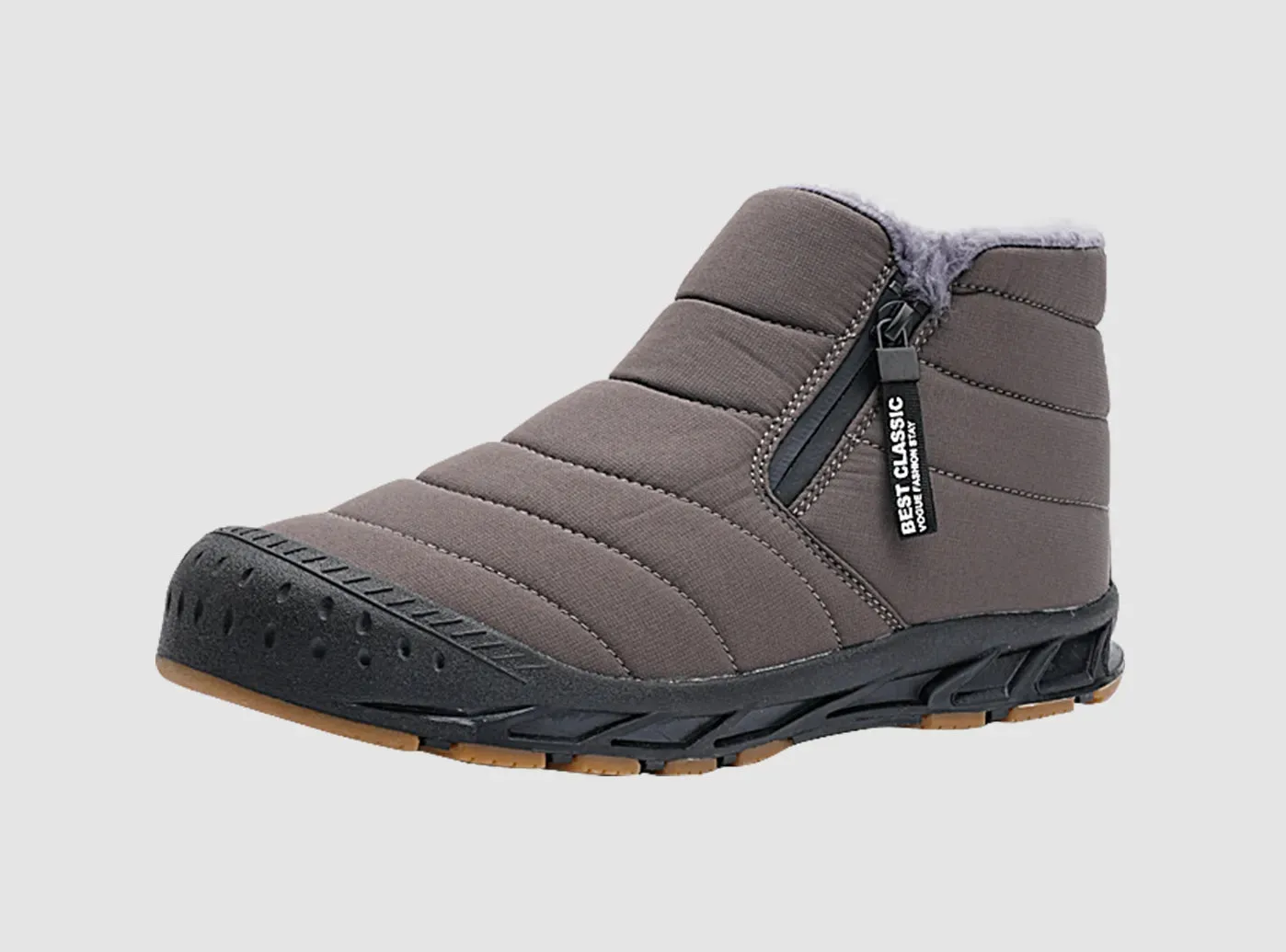 FitVille Men's Retro Round Toe Snow Boots