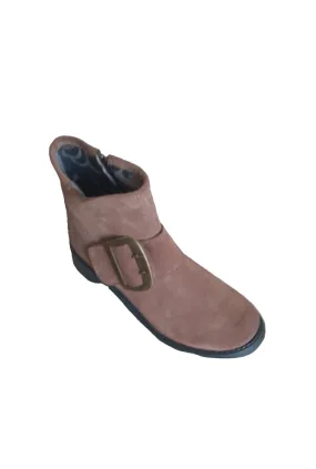 Fly London Rily Ankle Boot in Taupe Suede.