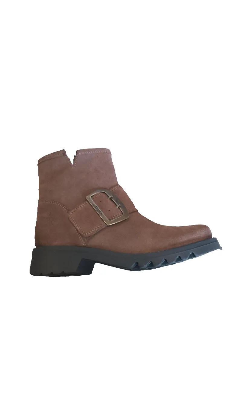 Fly London Rily Ankle Boot in Taupe Suede.