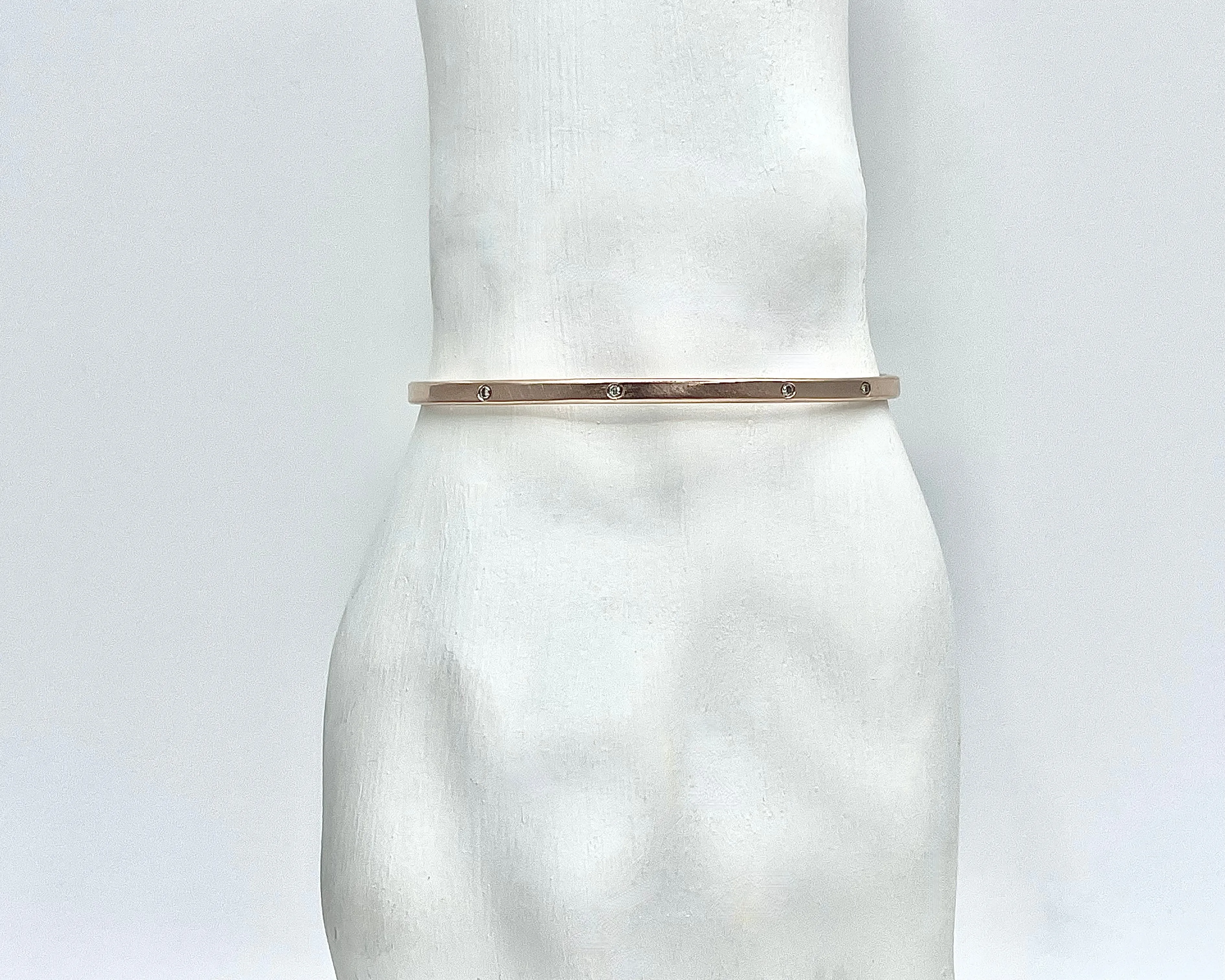 Forged Cuff #10 Rose Gold & White Diamonds