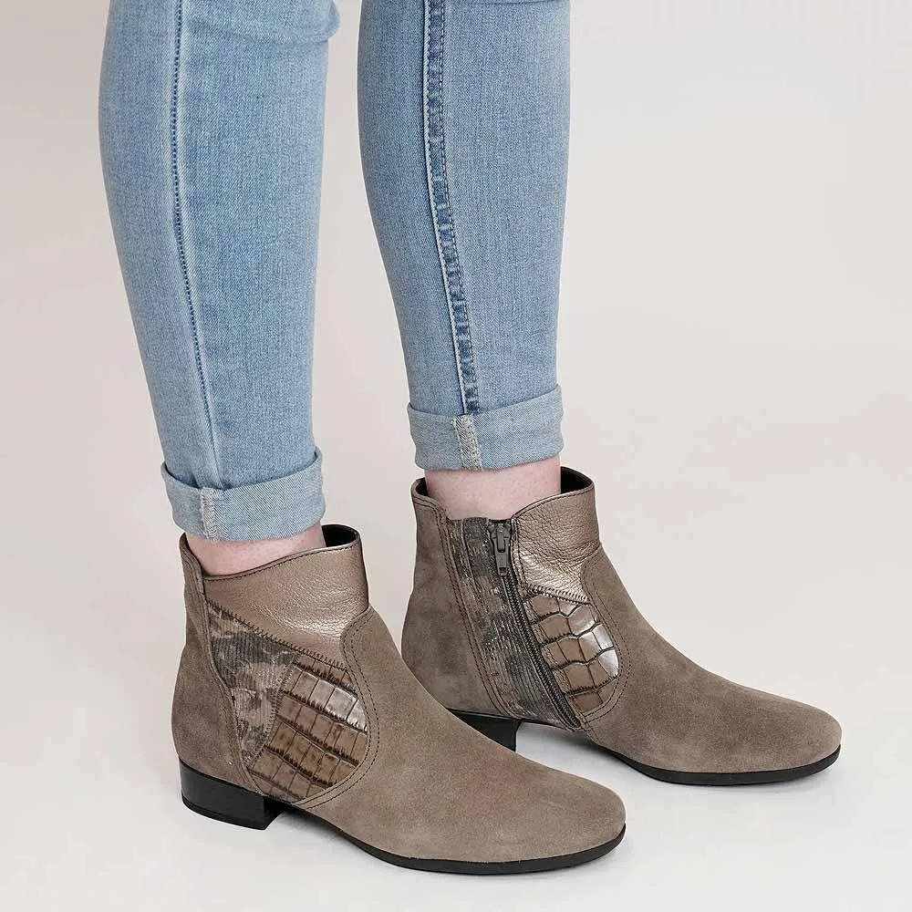 Ghana Taupe Multi Suede Ankle Boots