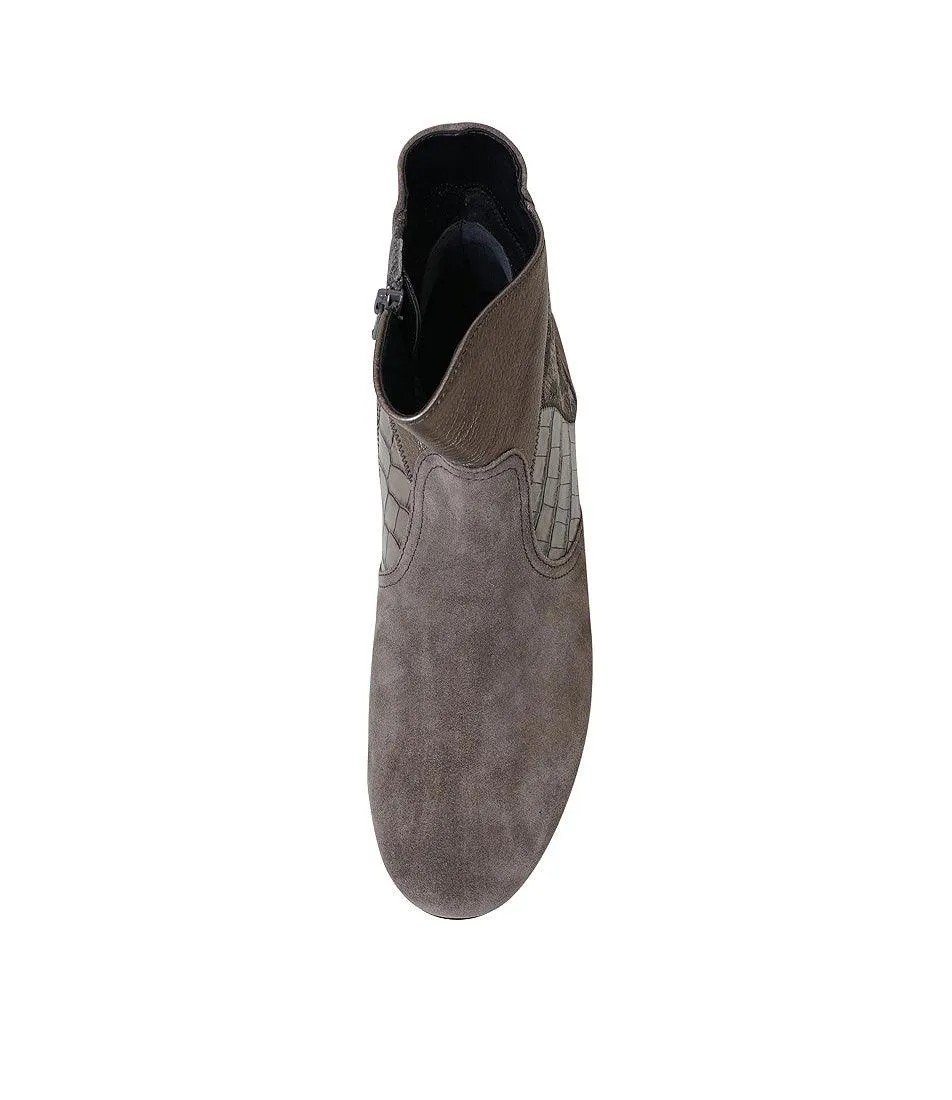 Ghana Taupe Multi Suede Ankle Boots