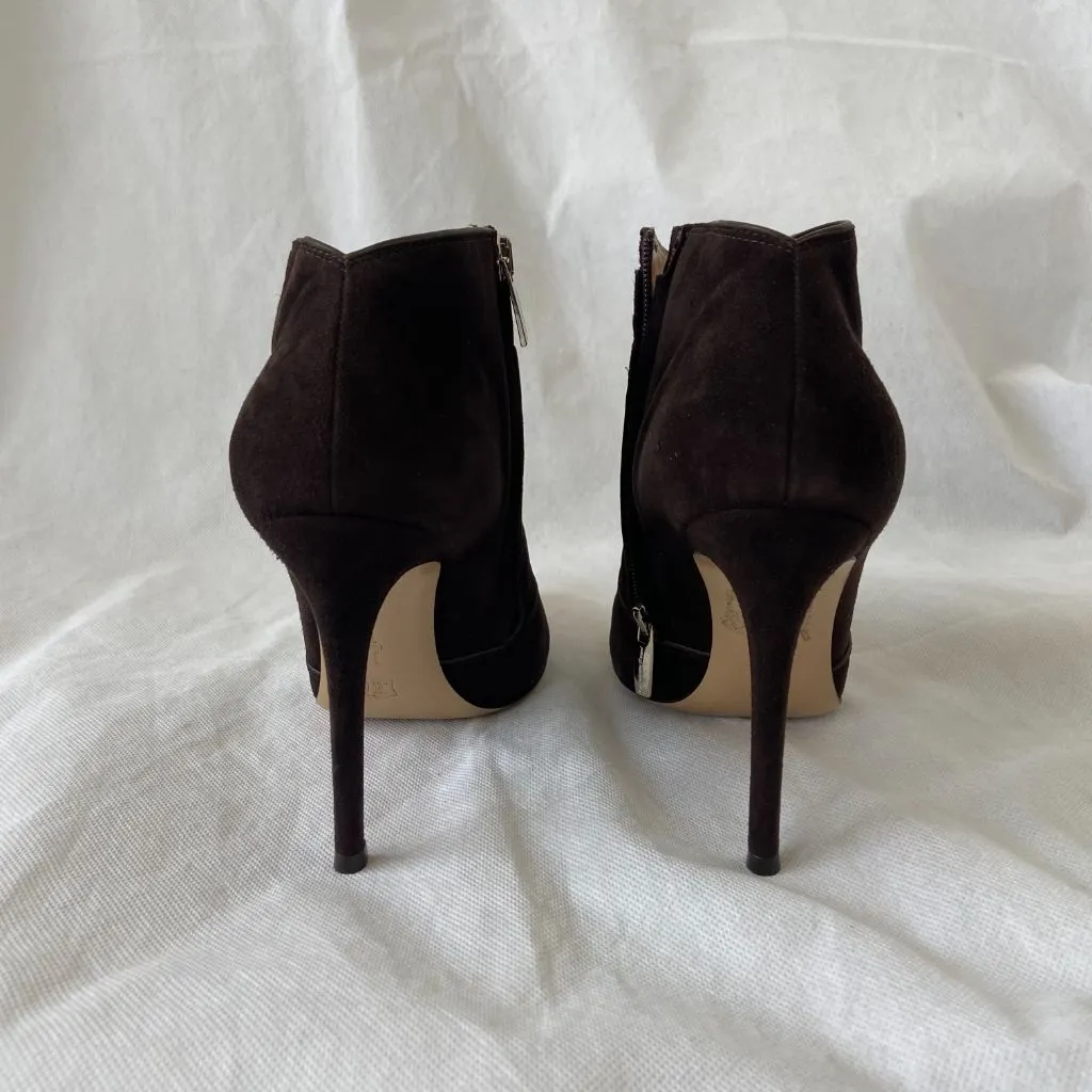Gianvito Rossi Brown Suede Bootie, 37.5
