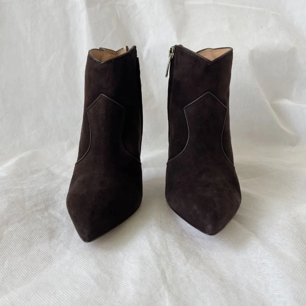 Gianvito Rossi Brown Suede Bootie, 37.5