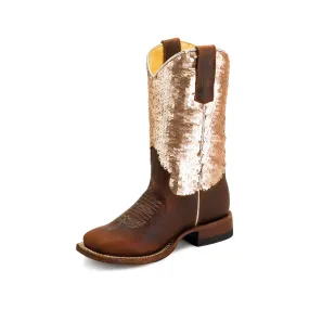 Girl's Macie Bean Distressed Bison with Sparkle Magic Top MK9153