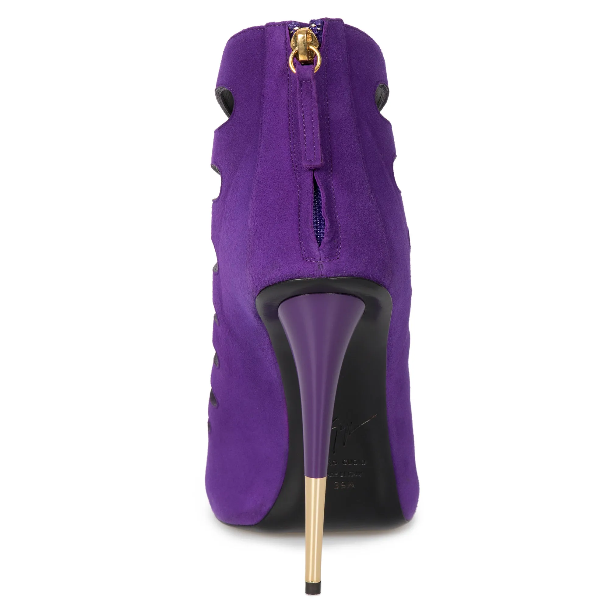 Giuseppe Zanotti Alien Violet Cutout Suede 127mm Ankle Boots