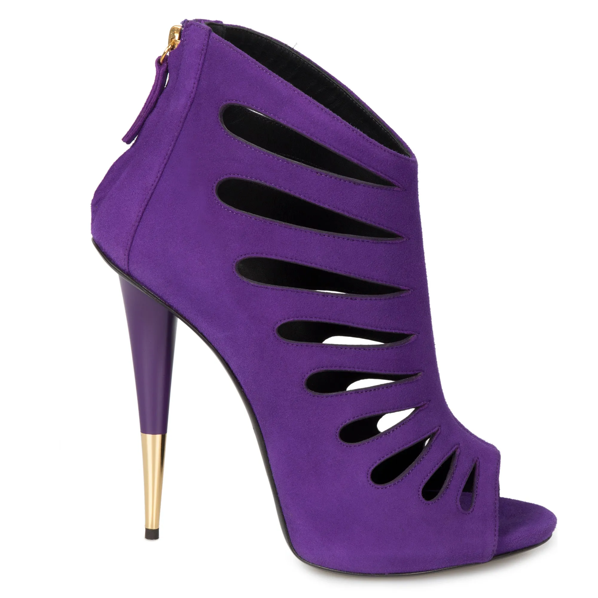 Giuseppe Zanotti Alien Violet Cutout Suede 127mm Ankle Boots