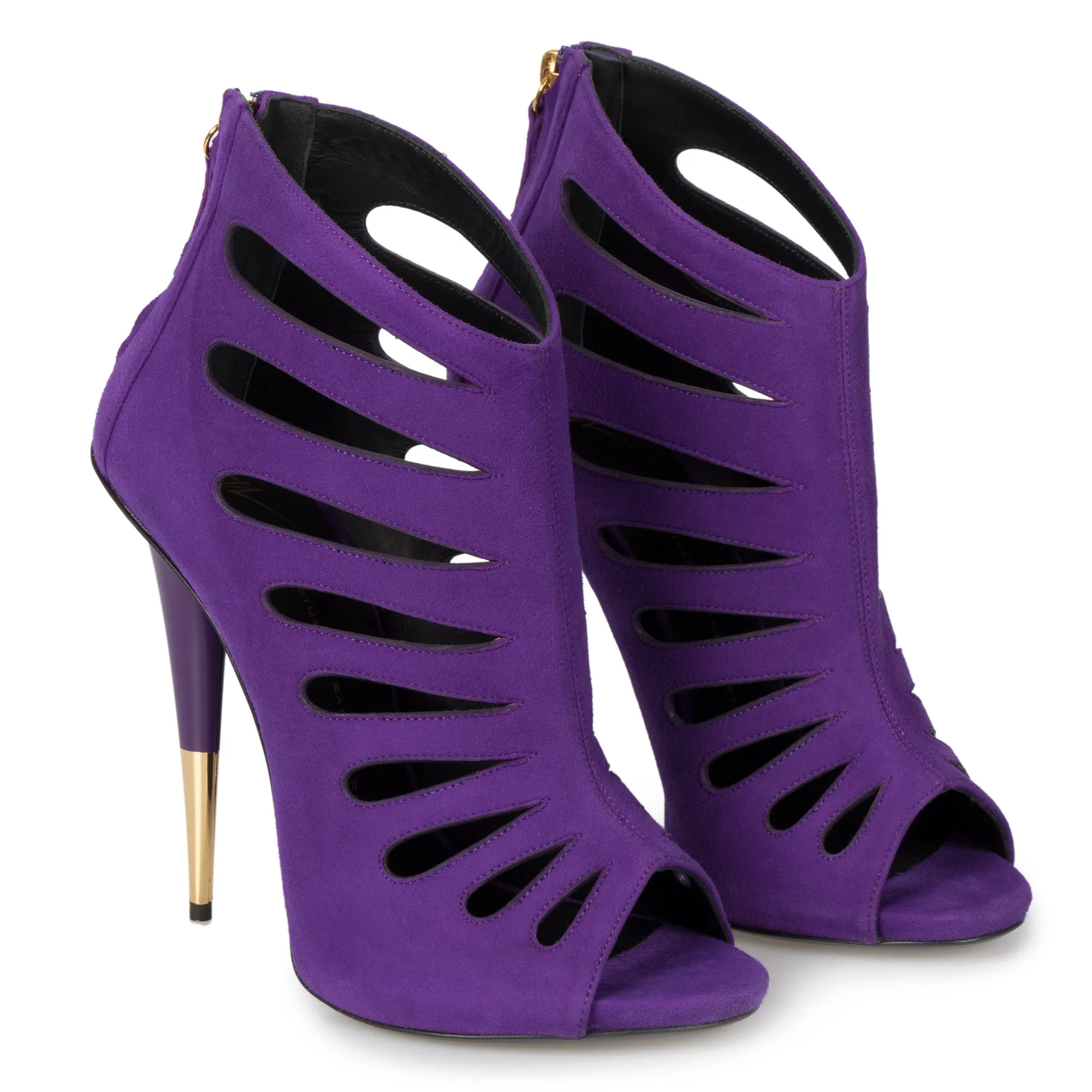 Giuseppe Zanotti Alien Violet Cutout Suede 127mm Ankle Boots