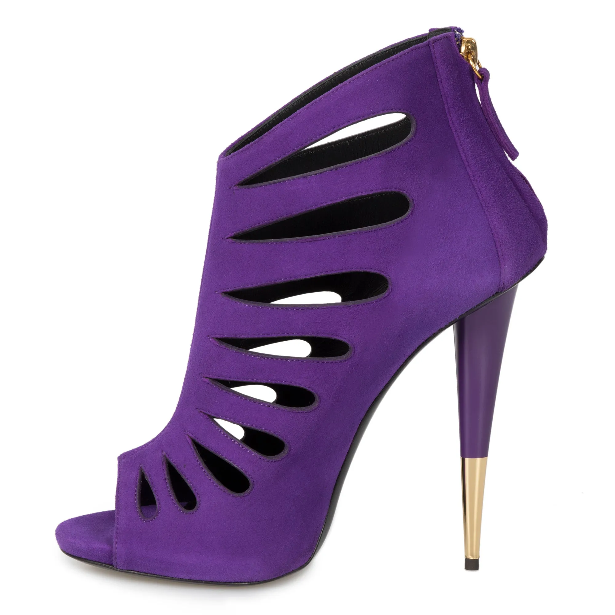 Giuseppe Zanotti Alien Violet Cutout Suede 127mm Ankle Boots