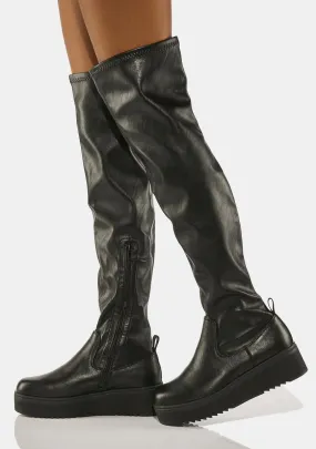 Gravity Platform Knee High Boots