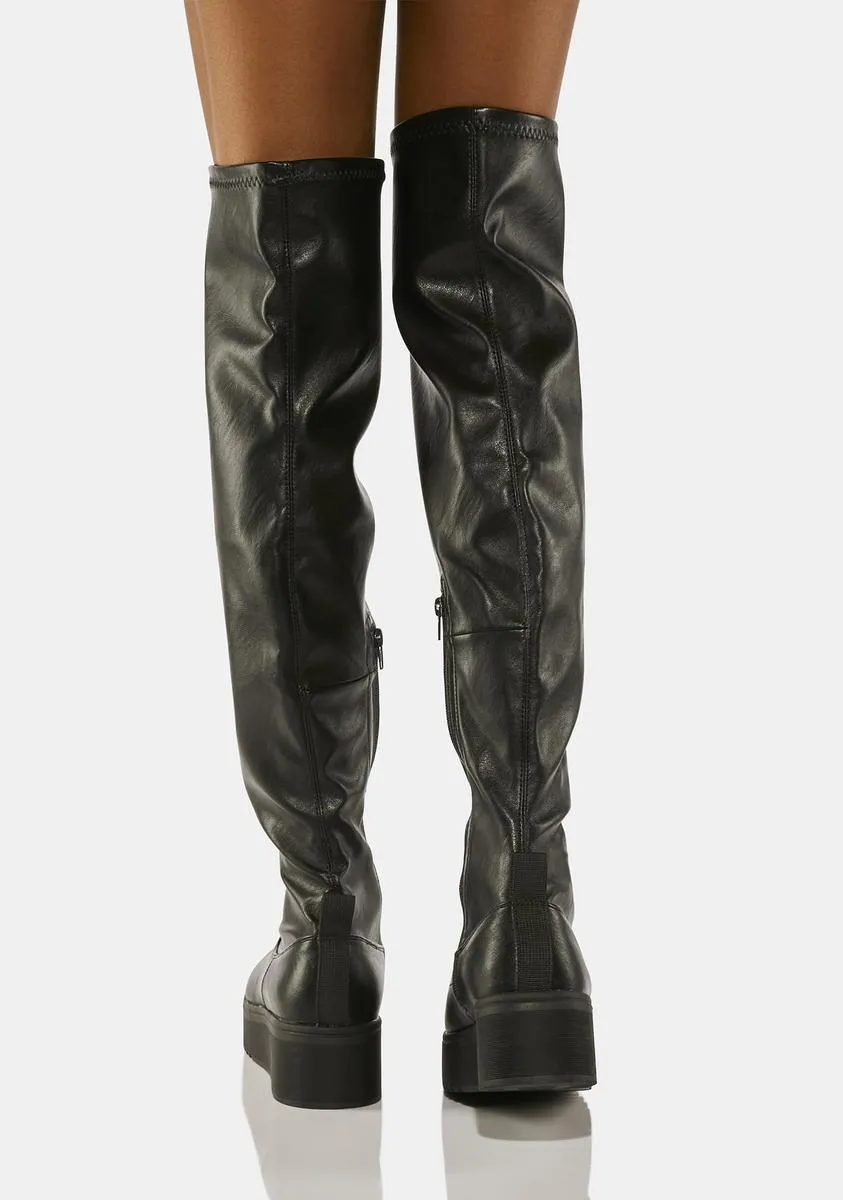 Gravity Platform Knee High Boots