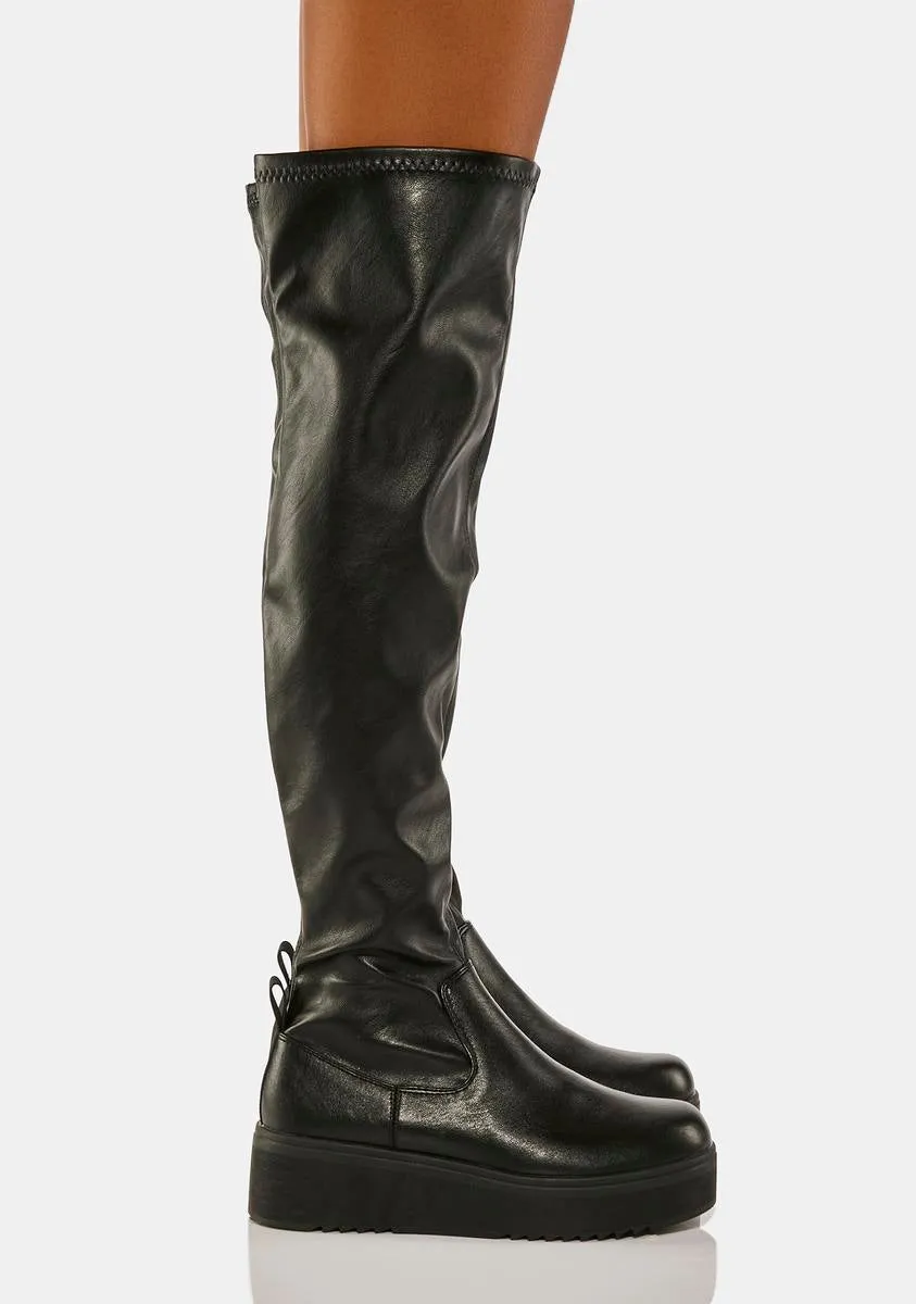 Gravity Platform Knee High Boots