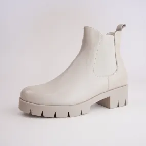 Hampy Almond Leather Ankle Boots