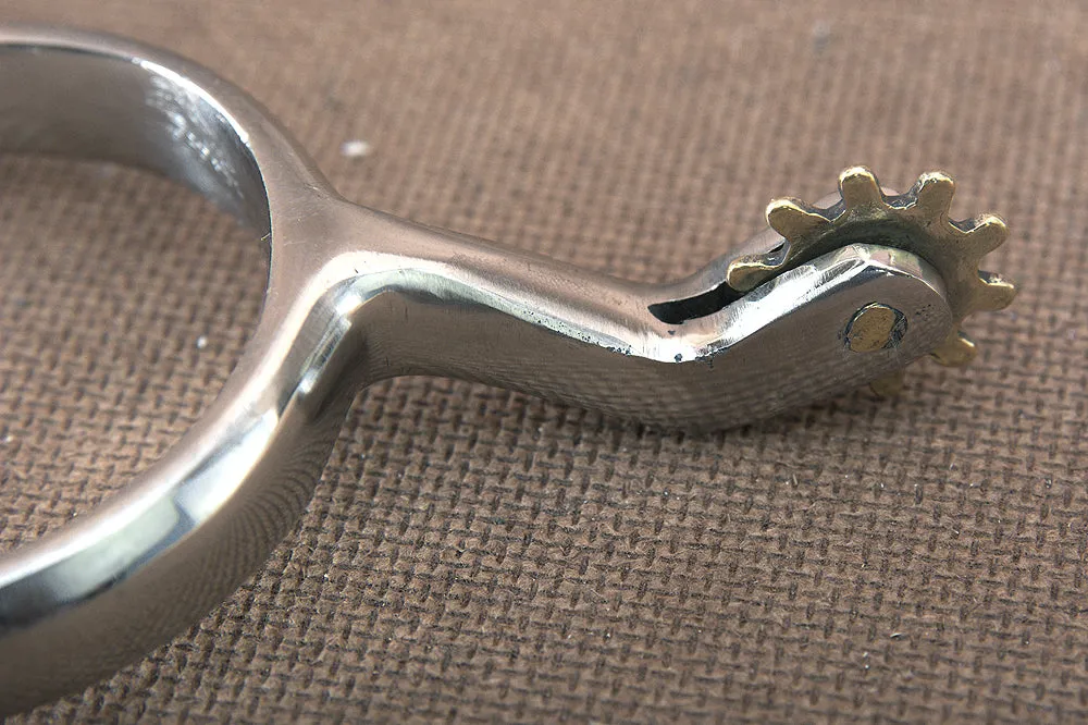 Hilason Western Stainless Steel Mens Horse Riding Spurs W/ Rowels