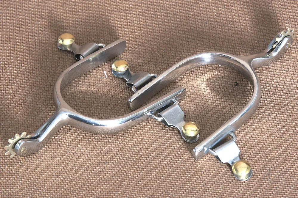 Hilason Western Stainless Steel Mens Horse Riding Spurs W/ Rowels