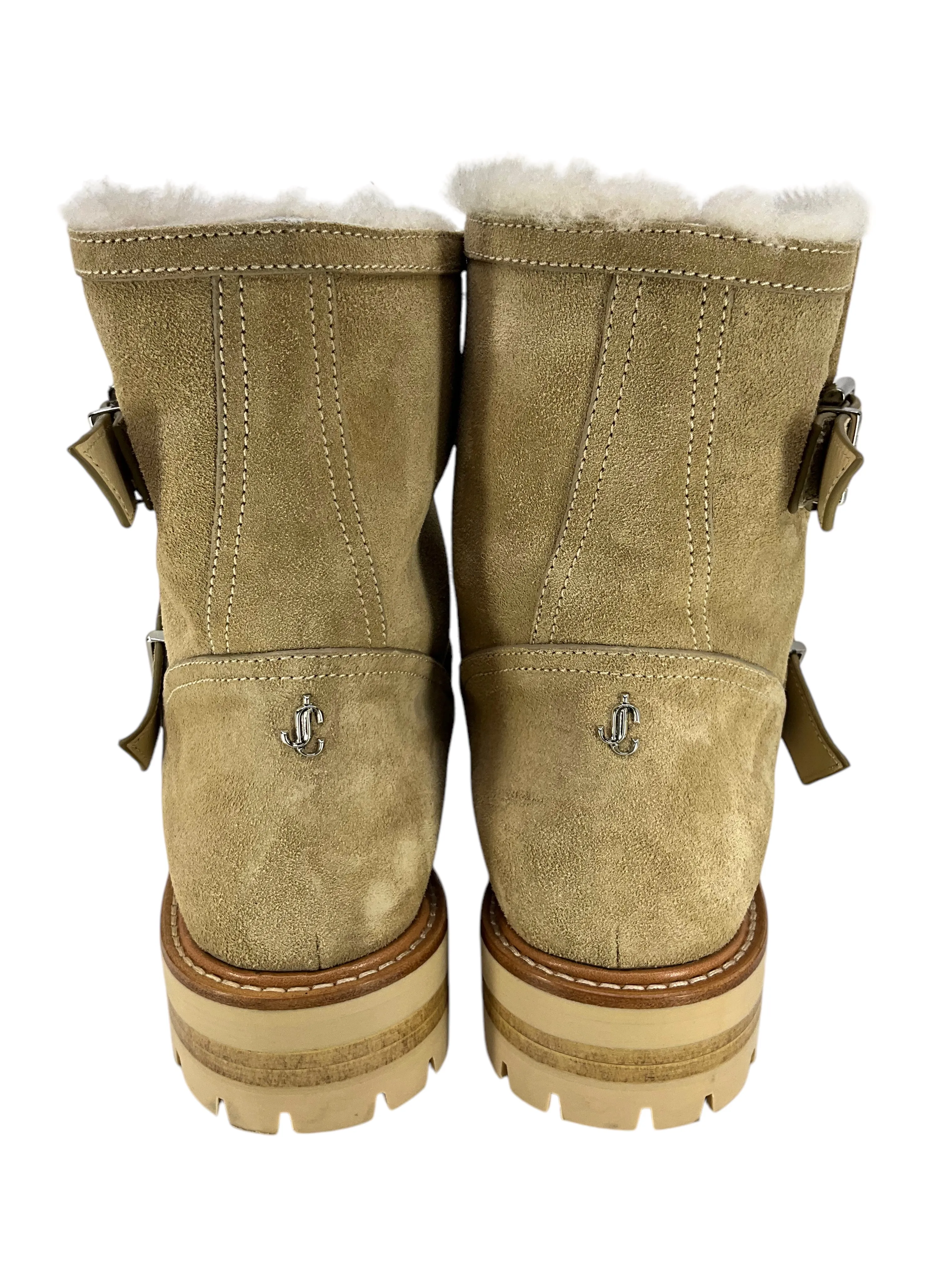 JIMMY CHOO Youth II Buckled Suede Ankle Boots Size 8