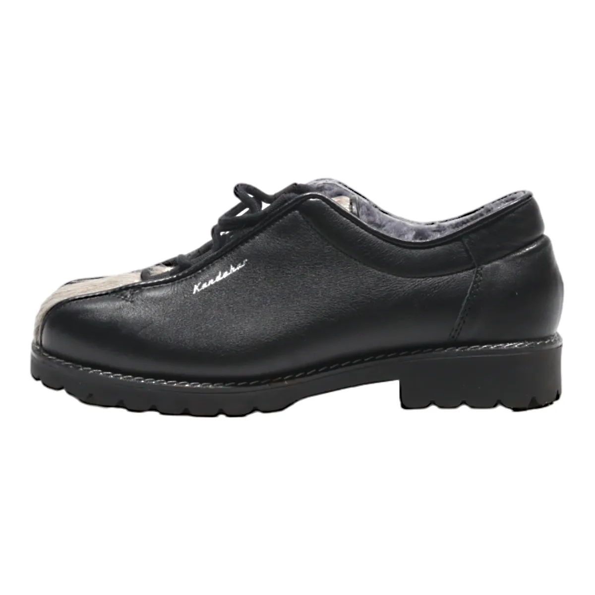 KANDAHAR Fleece Lined Snow Boots Black Leather Womens UK 2
