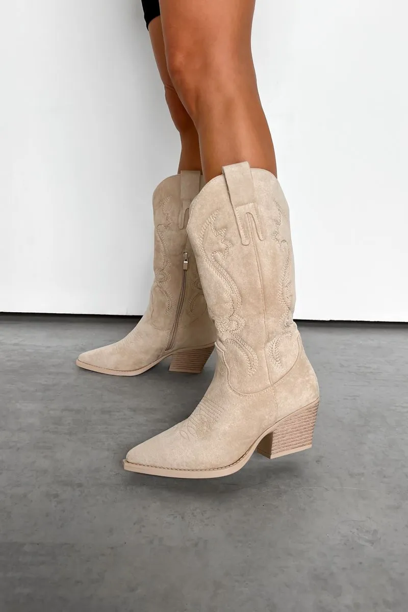 KANSAS Cowboy Western Boots - Cream