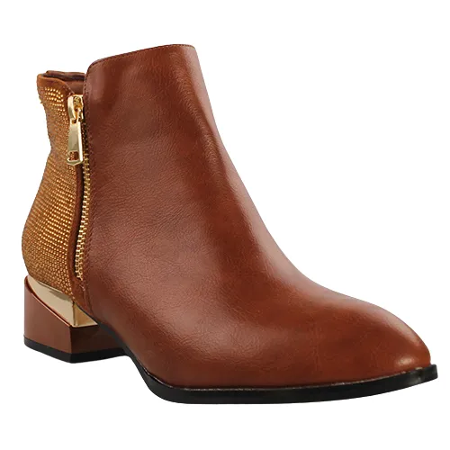 Kate Appleby  Block Heeled Ankle Boots - Forfar - Tan Sparkle